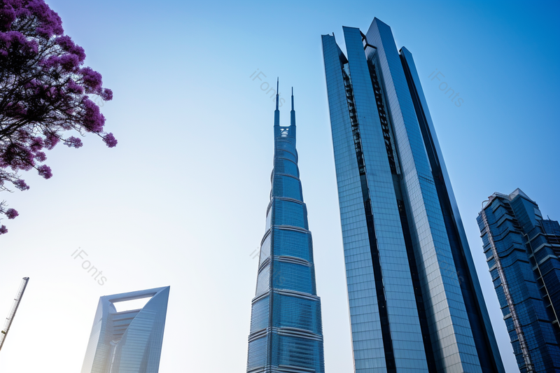 实拍蓝色城市标志建筑高楼摄影背景,高清,摄影图,摄影图片,图片大全,摄影图免费下载